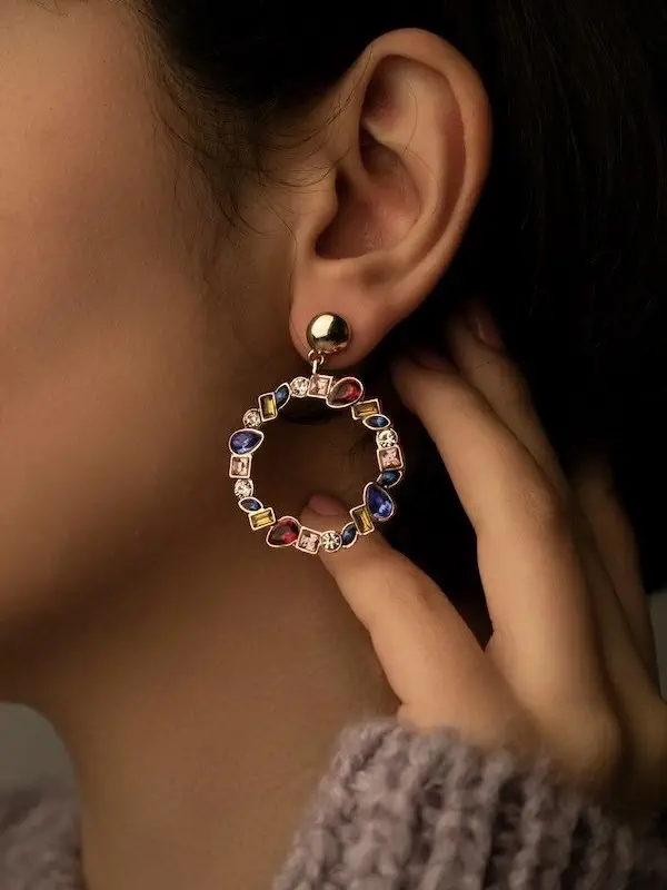 colorful oversized earring